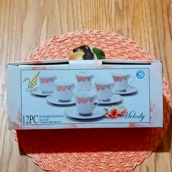 LYNNS Kitchen Lynns 2 Pc Fine China Expreso Cup And Saucer Set